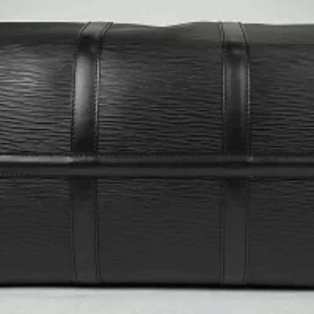 Louis Vuitton Boston Bag Leather Black Keepall Handbag Epi Travel Noir Black